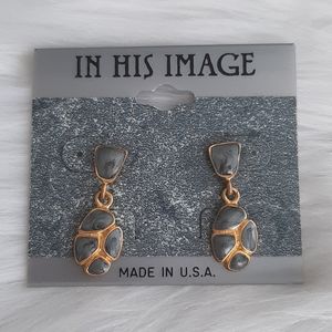GREY AND GOLD EARRINGS